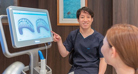 治療前にその場でシミュレーションが確認できる