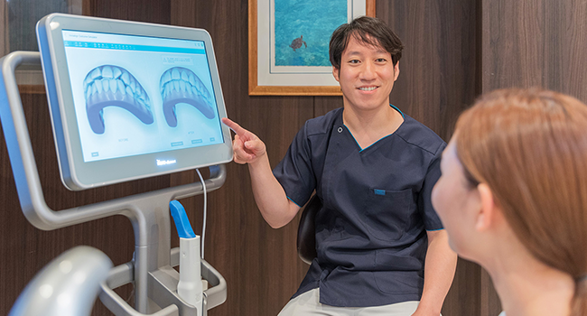 治療前にその場でシミュレーションが確認できる