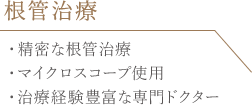 根管治療 ・精密な根管治療・マイクロスコープ使用・治療経験豊富な専門ドクター